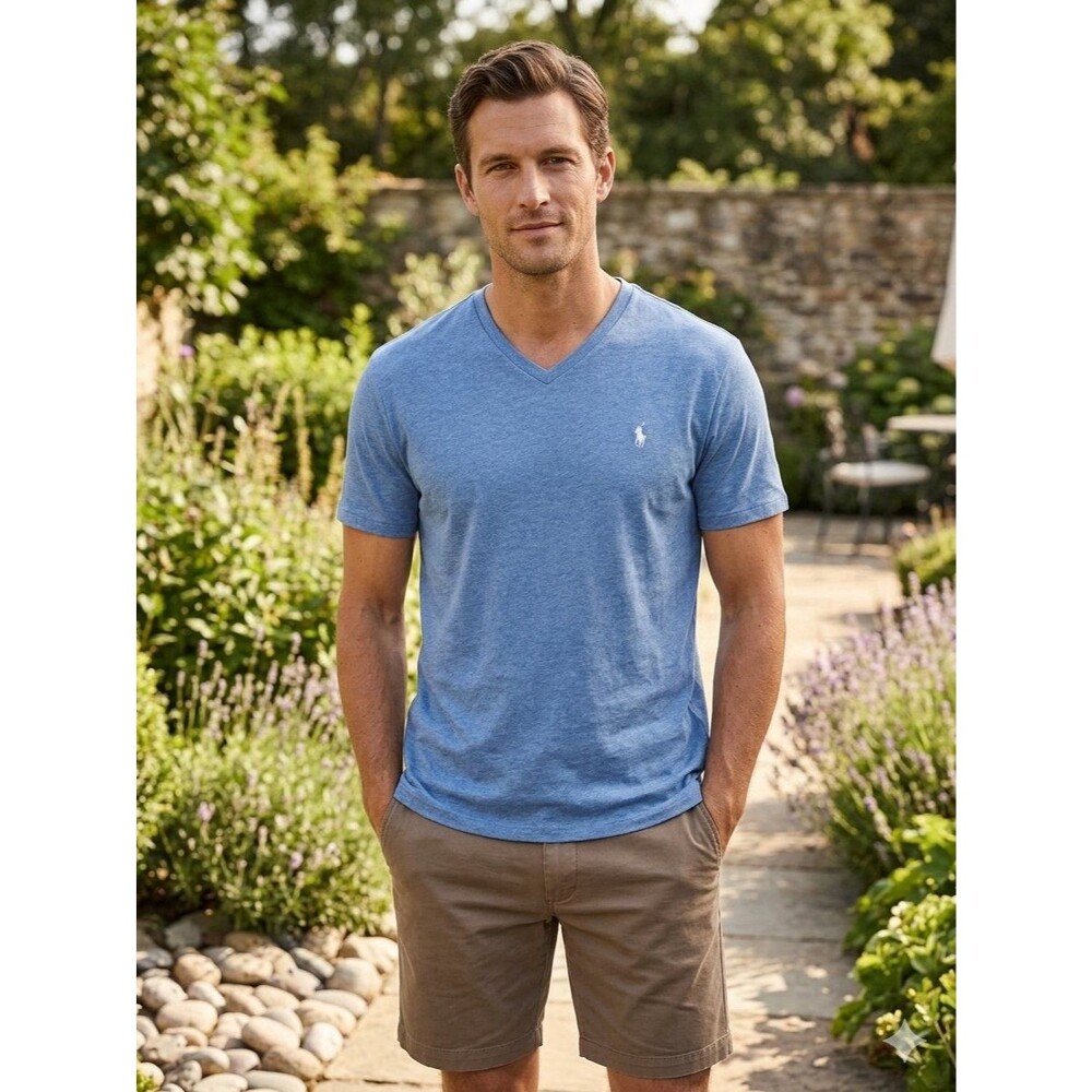 Polo Ralph Lauren Men’s Blue VNeck T-shirt Size XL